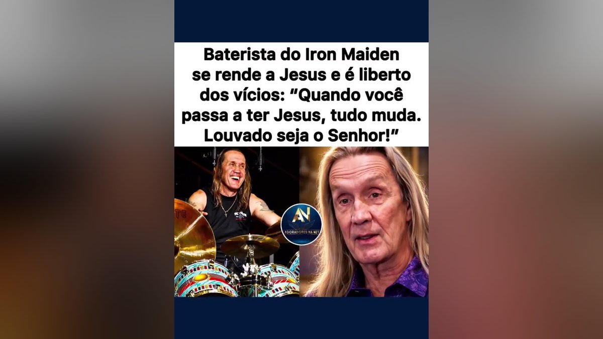 Baterista do Iron Maiden se rende a Jesus e relata libertação de vícios