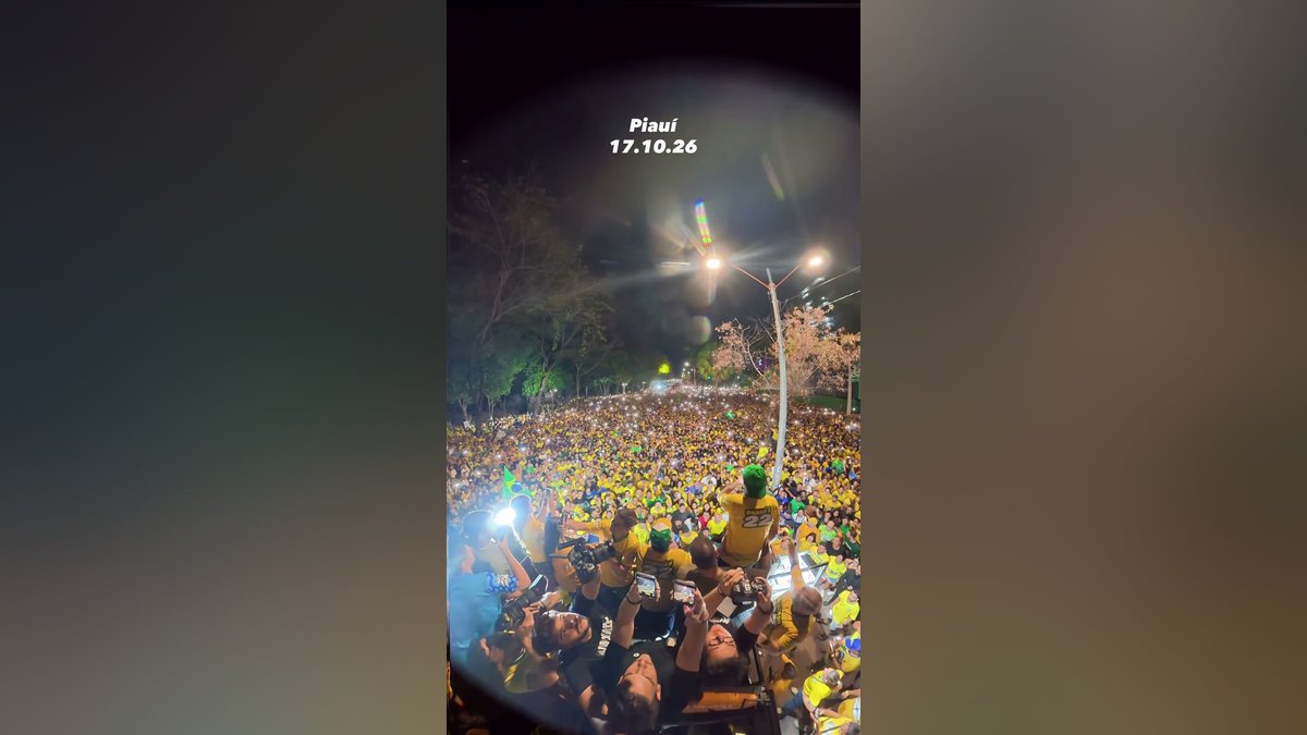 Multidão se reúne no Piauí e ora o Pai Nosso durante ato com Nikolas Ferreira