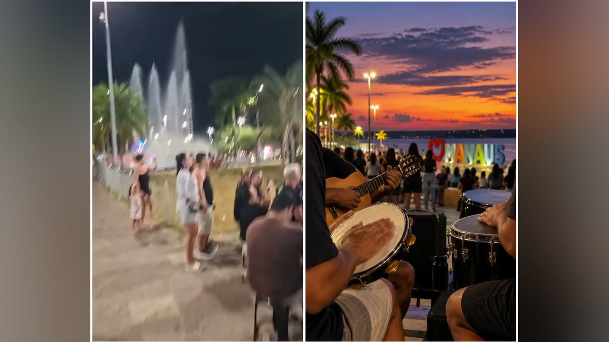 Grupo reúne público na Ponta Negra em Manaus para cantar louvor em ritmo de pagode